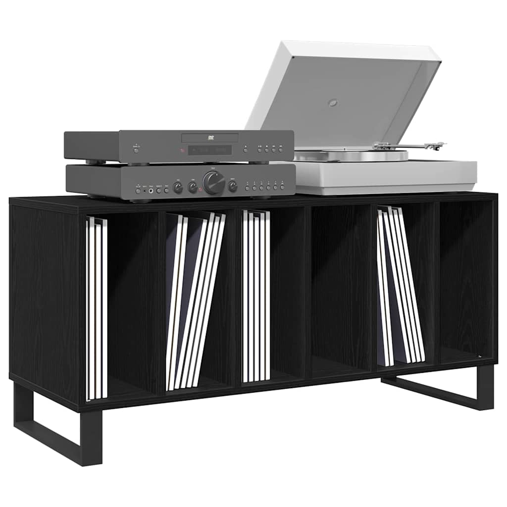Mobile porta vinili Rovere Nero 100 x 38 x 48 cm | homemem39