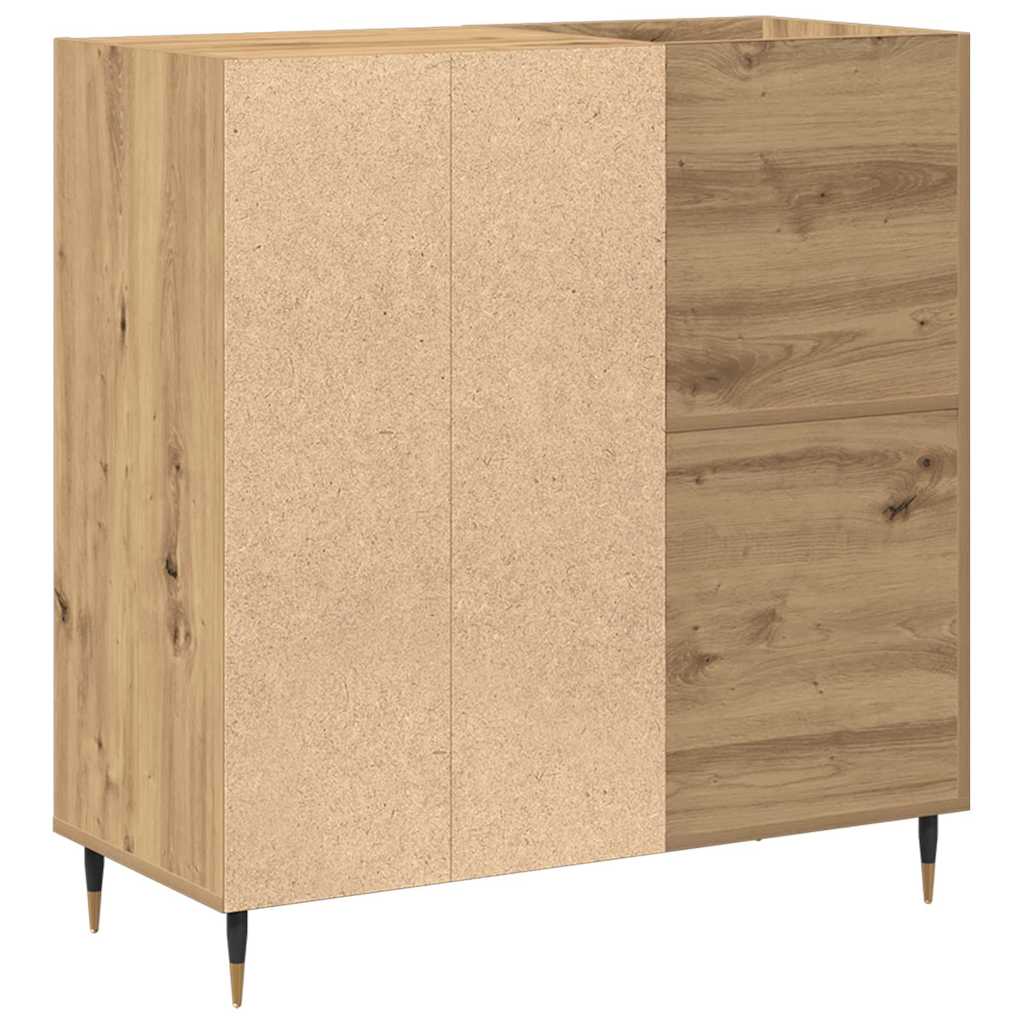 Mobile porta vinili rovere artigianale 85 x 38 x 89 cm | homemem39