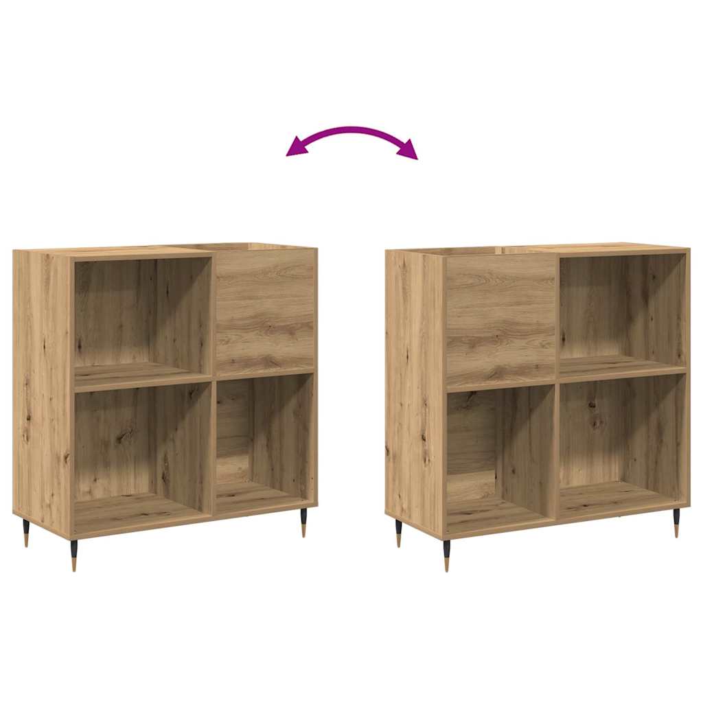 Mobile porta vinili rovere artigianale 85 x 38 x 89 cm