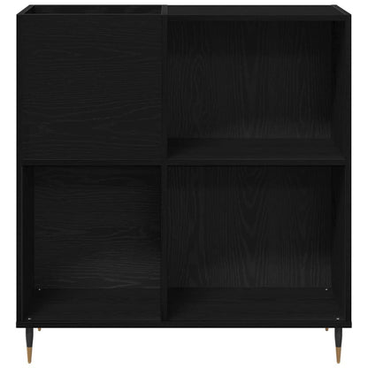 Mobile porta vinili con lo scaffale Rovere Nero 85 x 38 x 89 cm | homemem39