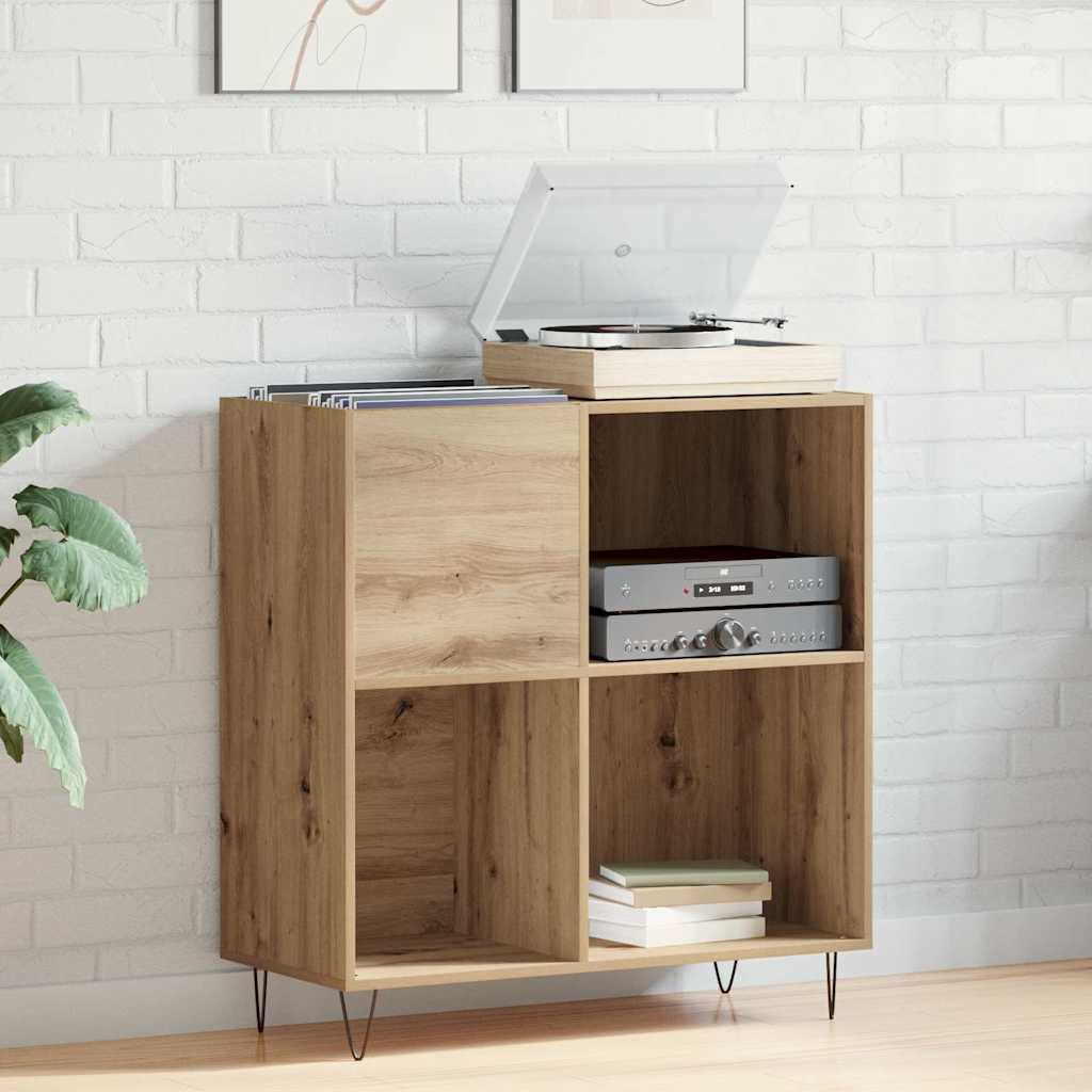 Mobile porta vinili rovere artigianale 85 x 38 x 89 cm | homemem39