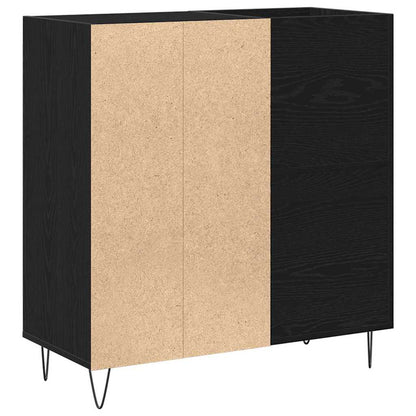 Mobile porta vinili con lo scaffale Rovere Nero 85 x 38 x 89 cm | homemem39