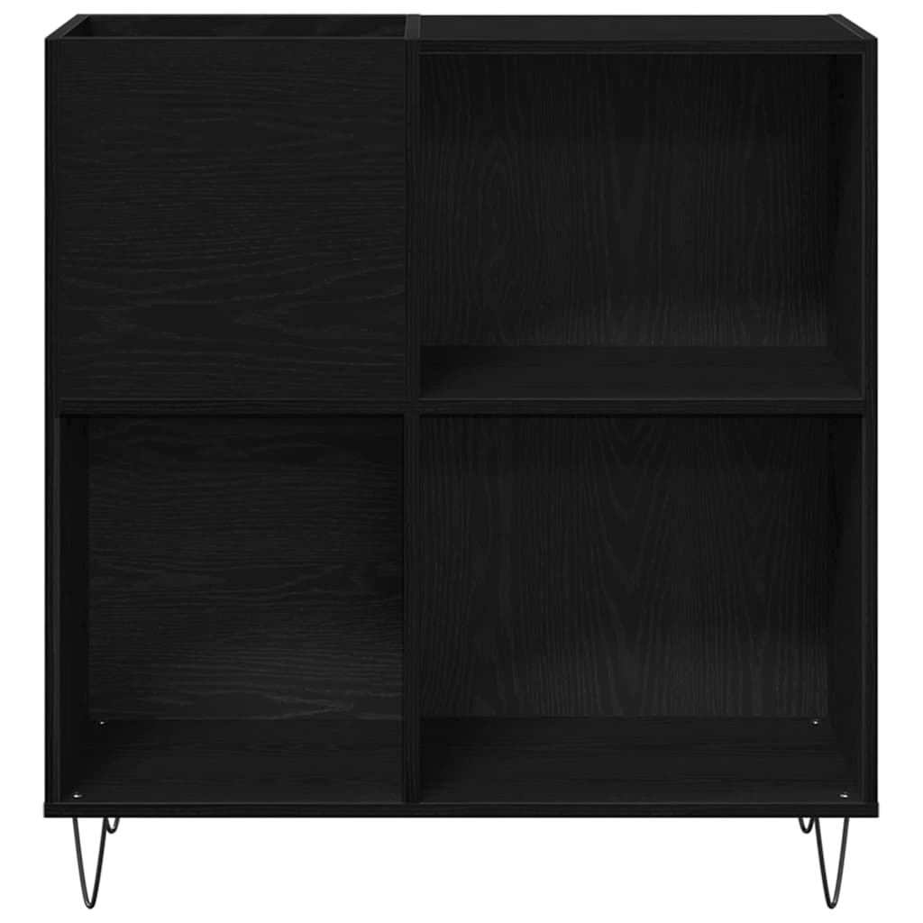 Mobile porta vinili con lo scaffale Rovere Nero 85 x 38 x 89 cm