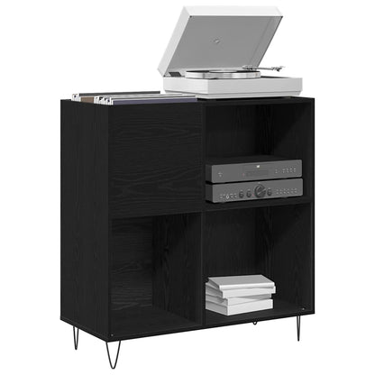 Mobile porta vinili con lo scaffale Rovere Nero 85 x 38 x 89 cm | homemem39