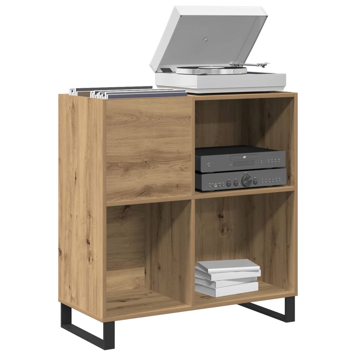 Mobile porta vinili rovere artigianale 84,5 x 38 x 89 cm | homemem39