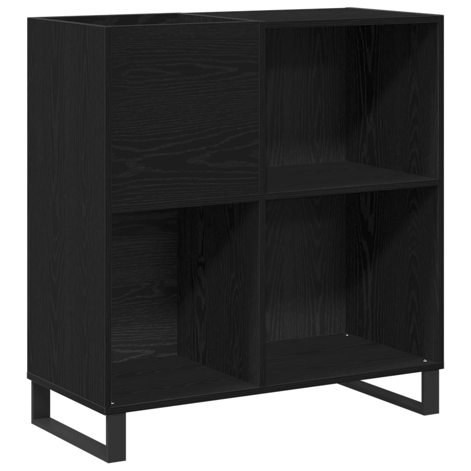 Mobile porta vinili con lo scaffale Rovere Nero 85 x 38 x 89 cm | homemem39