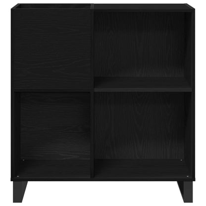 Mobile porta vinili con lo scaffale Rovere Nero 85 x 38 x 89 cm | homemem39
