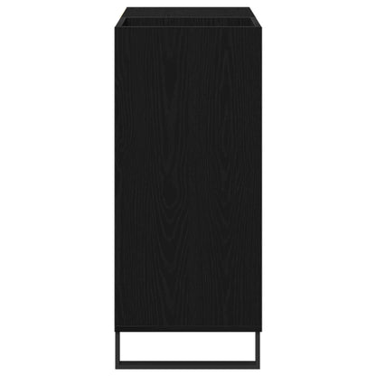 Mobile porta vinili con lo scaffale Rovere Nero 85 x 38 x 89 cm | homemem39