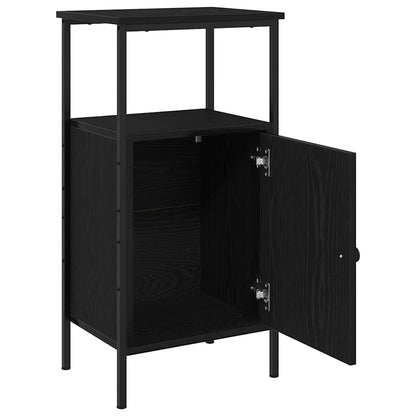 Armadio da Notte Rovere Nero 41 x 31 x 80 cm Legno multistrato | homemem39