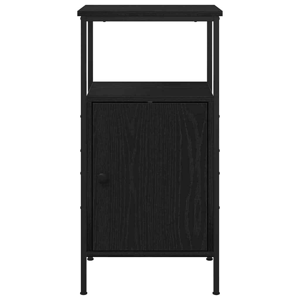 Armadio da Notte Rovere Nero 41 x 31 x 80 cm Legno multistrato | homemem39