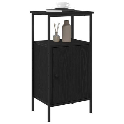 Armadio da Notte Rovere Nero 41 x 31 x 80 cm Legno multistrato