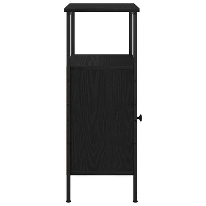 Armadio da Notte Rovere Nero 41 x 31 x 80 cm Legno multistrato