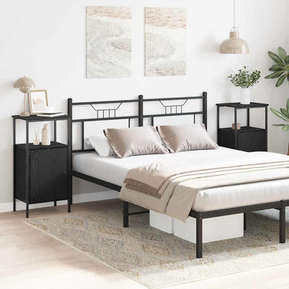 Armadio da Notte 2 pcs Rovere Nero 41 x 31 x 80 cm | homemem39