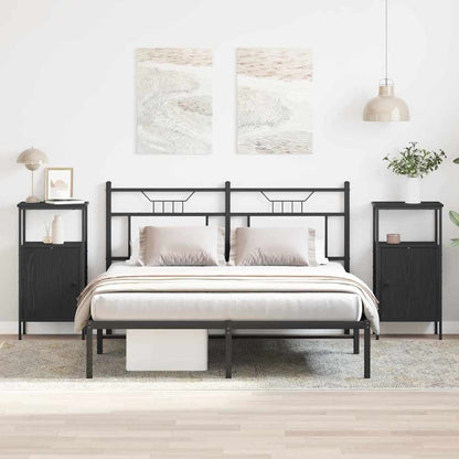 Armadio da Notte 2 pcs Rovere Nero 41 x 31 x 80 cm | homemem39