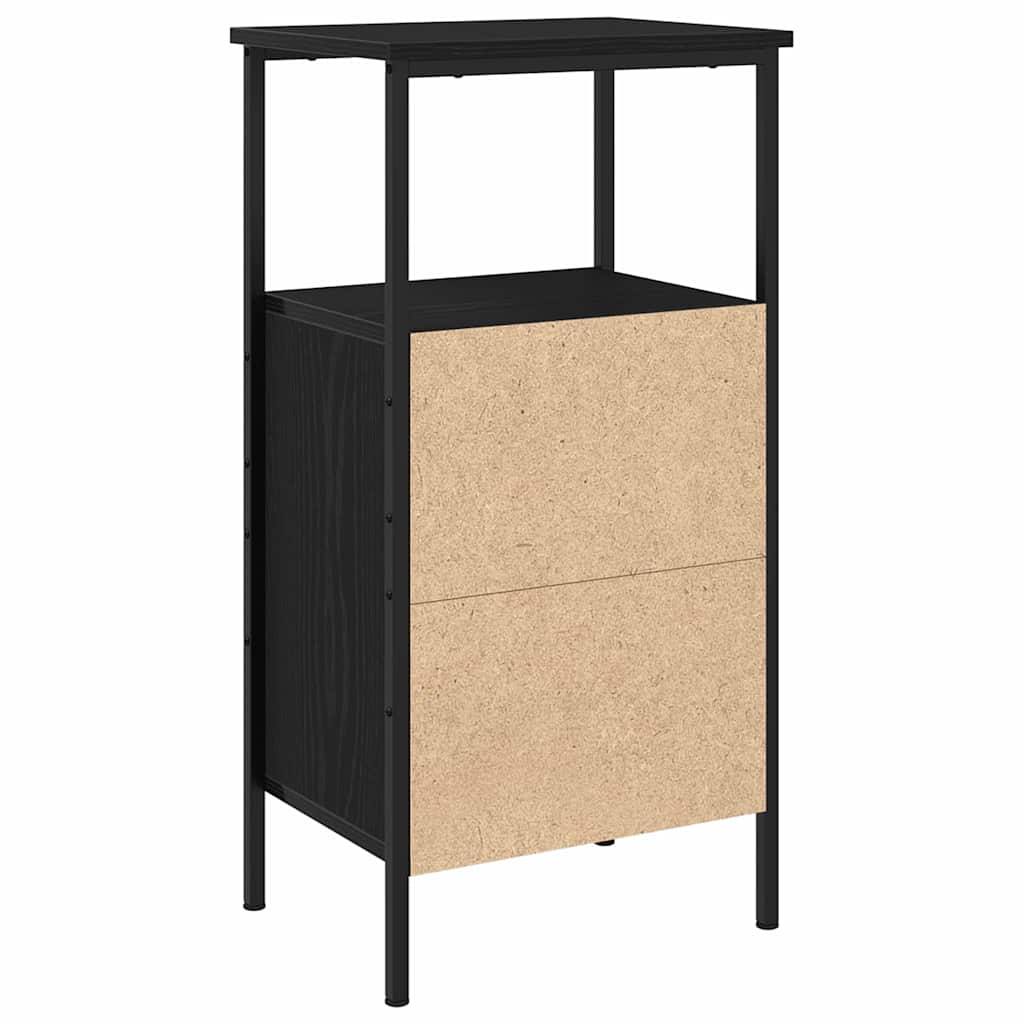 Armadio da Notte 2 pcs Rovere Nero 41 x 31 x 80 cm | homemem39