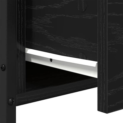 Armadio da Notte con cassetto Rovere Nero 34 x 35,5 x 70 cm | homemem39