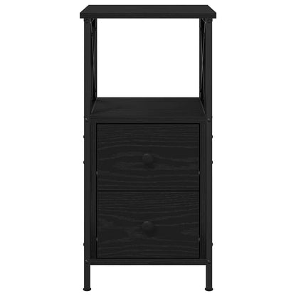 Armadio da Notte con cassetto Rovere Nero 34 x 35,5 x 70 cm | homemem39