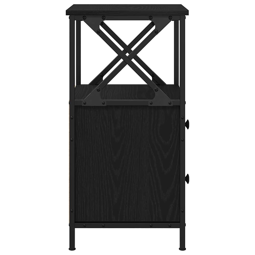 Armadio da Notte con cassetto Rovere Nero 34 x 35,5 x 70 cm | homemem39