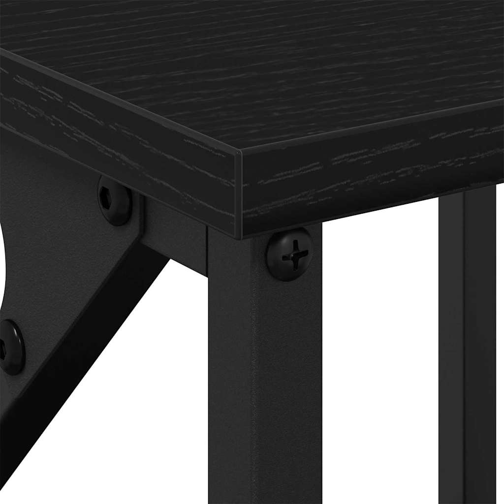 Armadio da Notte 2 pcs Rovere Nero 34 x 35,5 x 70 cm | homemem39