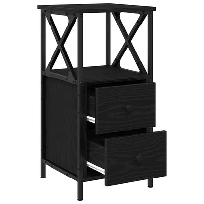Armadio da Notte 2 pcs Rovere Nero 34 x 35,5 x 70 cm | homemem39