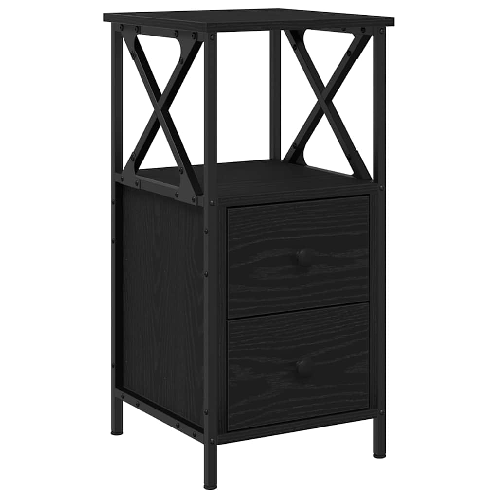 Armadio da Notte 2 pcs Rovere Nero 34 x 35,5 x 70 cm | homemem39