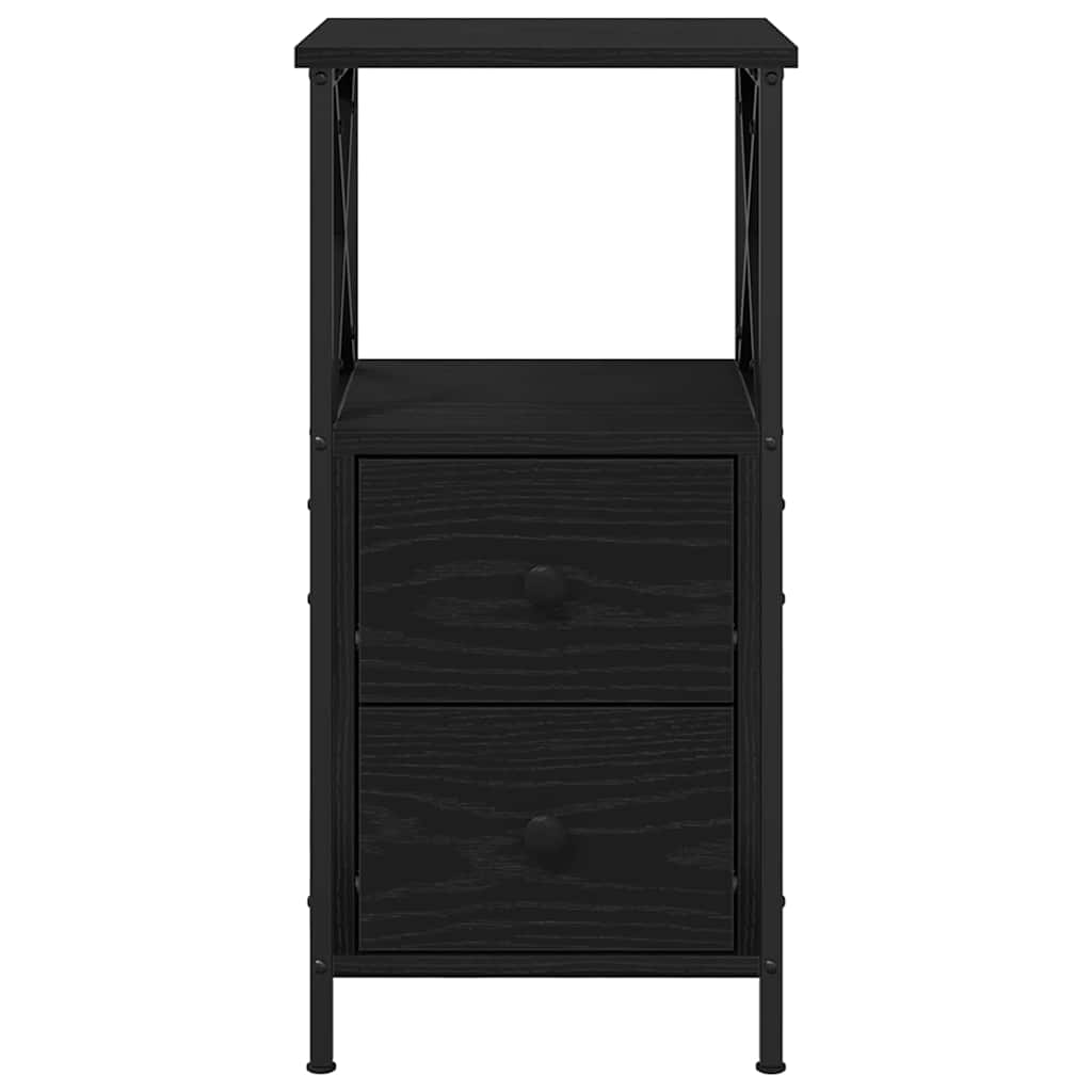 Armadio da Notte 2 pcs Rovere Nero 34 x 35,5 x 70 cm | homemem39