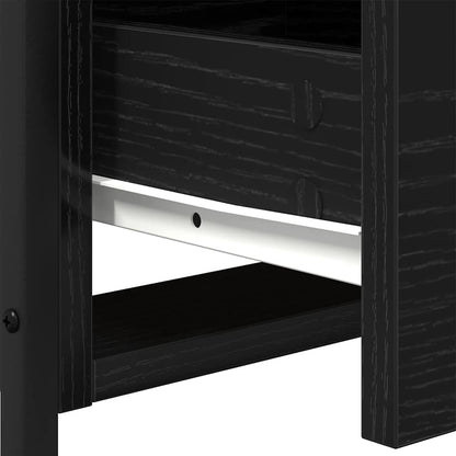 Armadio da Notte con cassetto Rovere Nero 34 x 35,5 x 50 cm