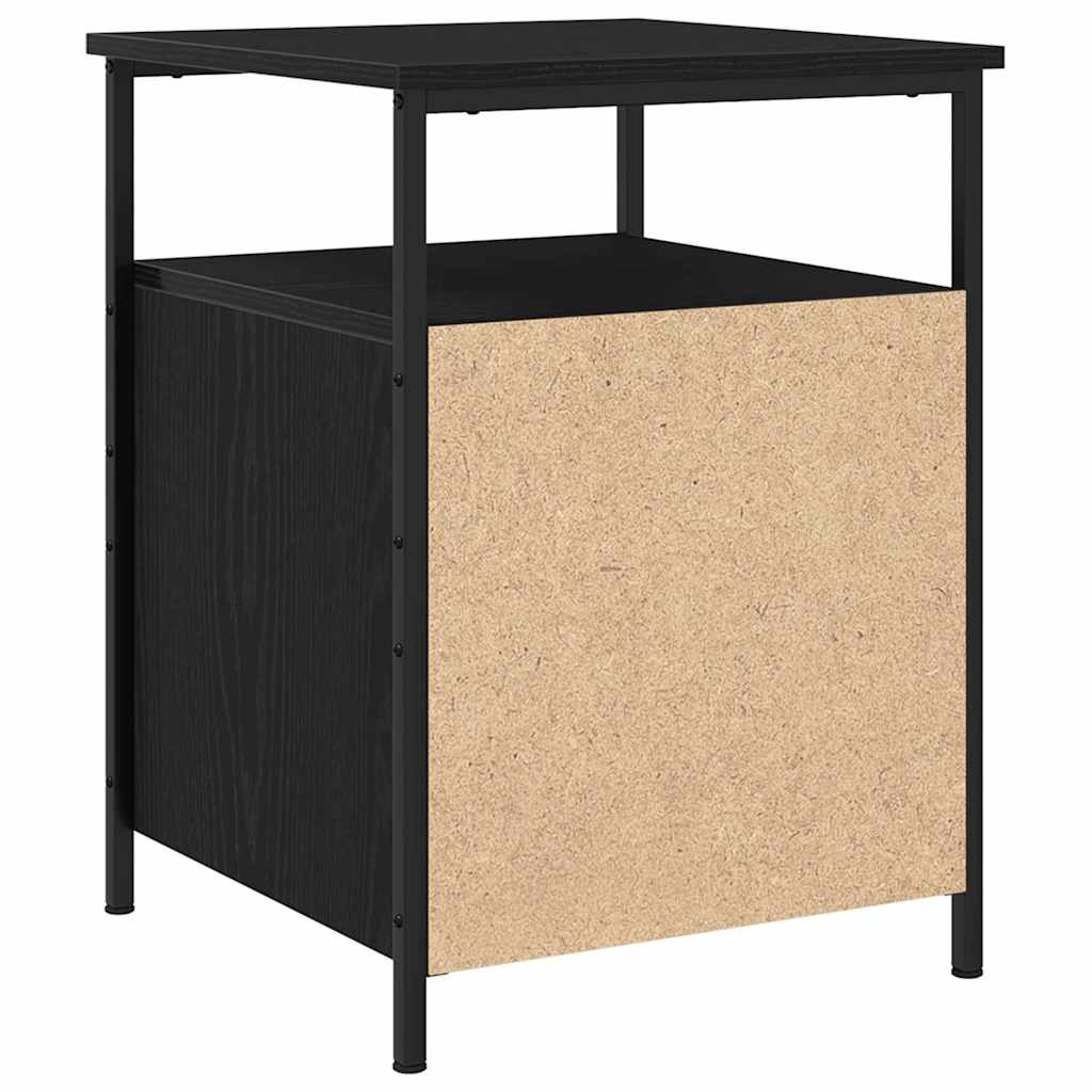 Armadio da Notte con cassetto Rovere Nero 34 x 35,5 x 50 cm