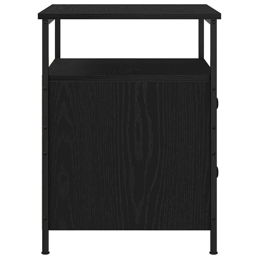 Armadio da Notte con cassetto Rovere Nero 34 x 35,5 x 50 cm