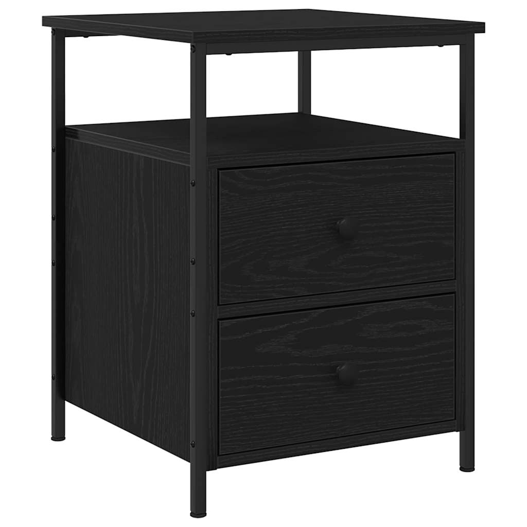 Armadio da Notte 2 pcs Rovere Nero 34 x 35,5 x 50 cm | homemem39