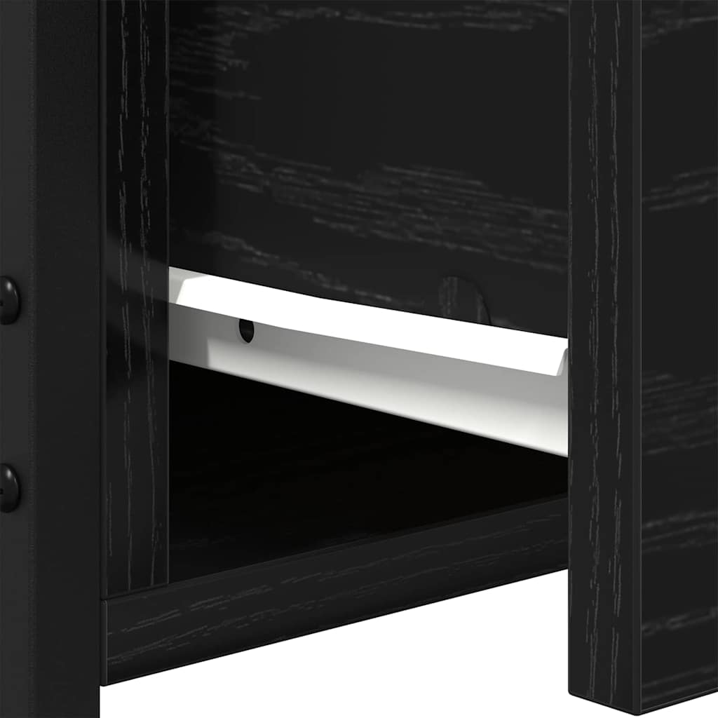 Armadio da Notte Rovere Nero 34 x 36 x 50 cm Legno multistrato | homemem39