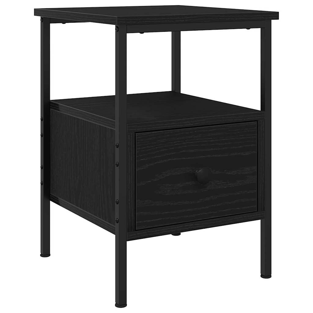 Armadio da Notte Rovere Nero 34 x 36 x 50 cm Legno multistrato