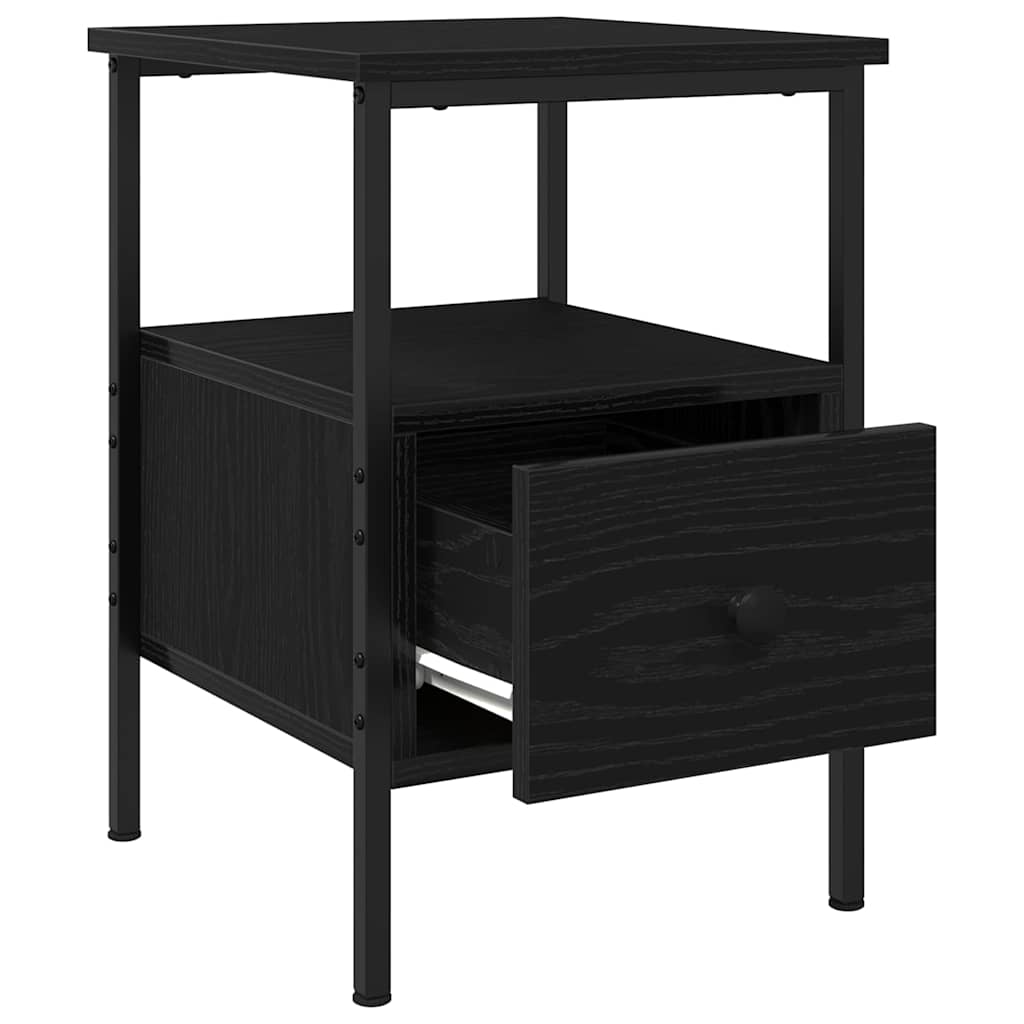 Armadio da Notte Rovere Nero 34 x 36 x 50 cm Legno multistrato