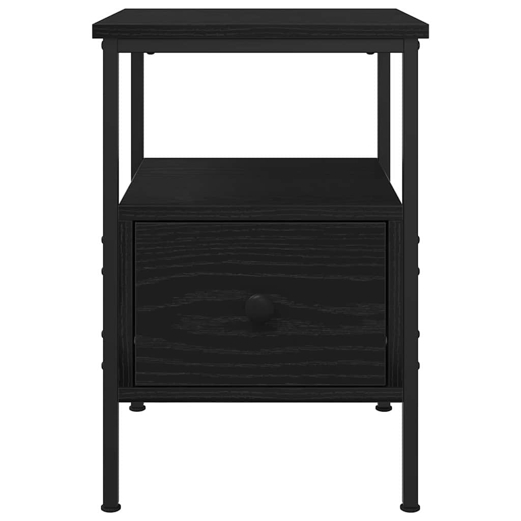 Armadio da Notte Rovere Nero 34 x 36 x 50 cm Legno multistrato