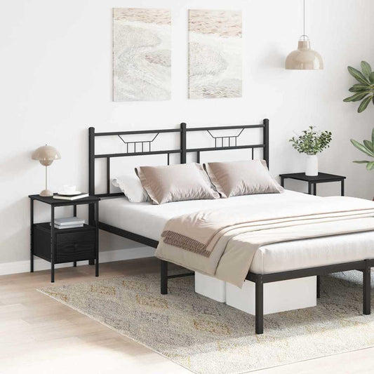Armadio da Notte 2 pz Rovere Nero 34 x 36 x 50 cm