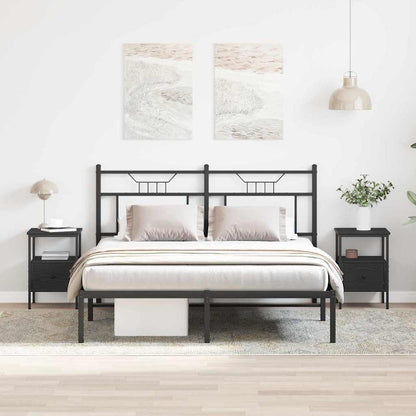 Armadio da Notte con cassetto 2 pcs Rovere Nero 34 x 36 x 50 cm | homemem39
