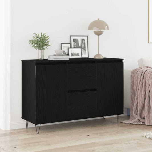 Credenza Rovere Nero 101,5 x 35 x 70 cm Legno multistrato