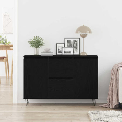 Credenza Rovere Nero 101,5 x 35 x 70 cm Legno multistrato