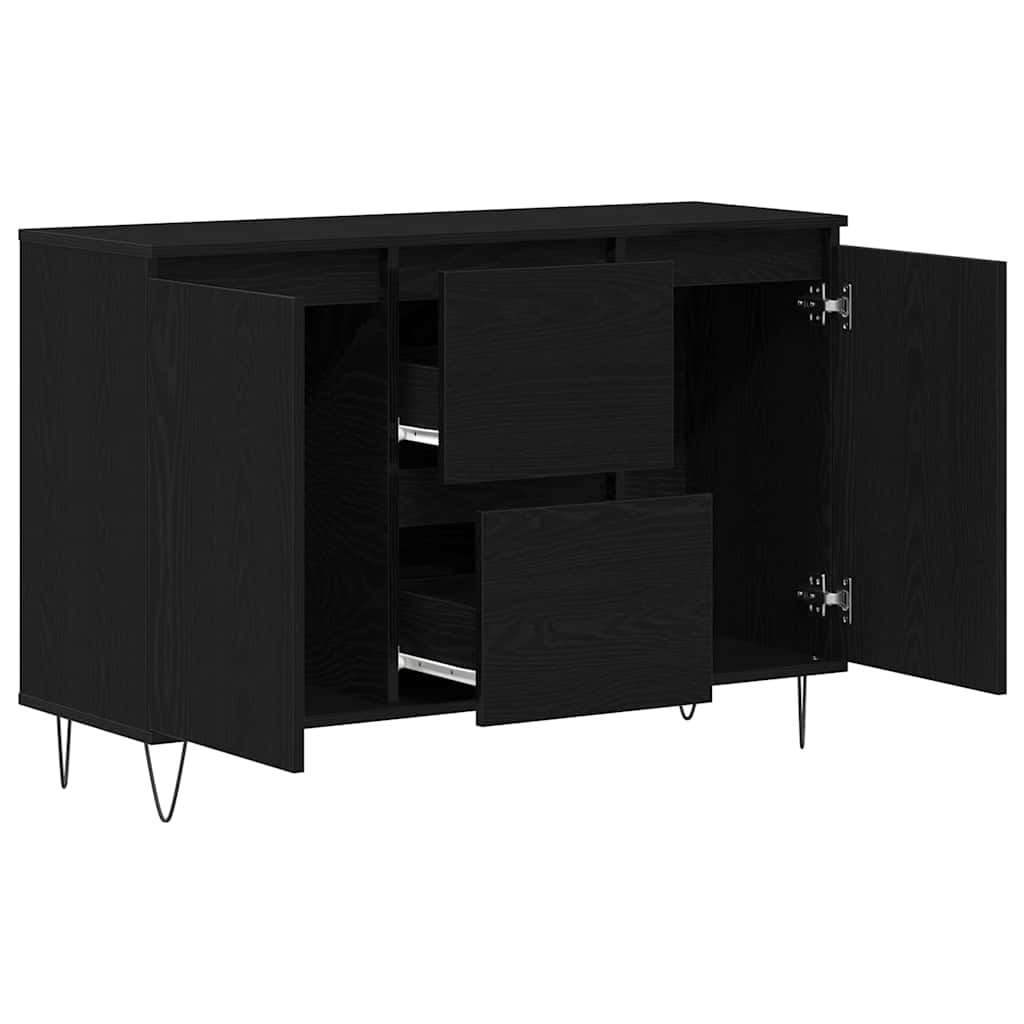Credenza Rovere Nero 101,5 x 35 x 70 cm Legno multistrato