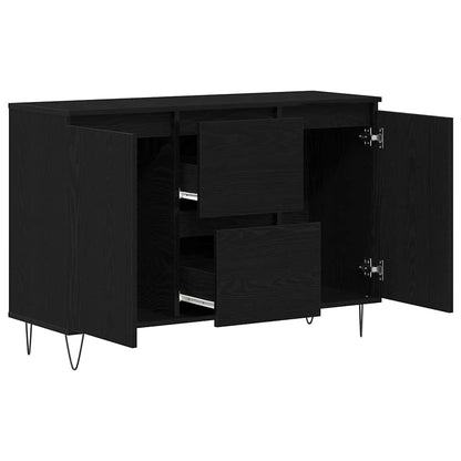 Credenza Rovere Nero 101,5 x 35 x 70 cm Legno multistrato