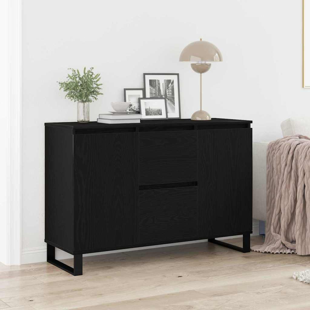 Credenza Rovere Nero 101,5 x 35 x 70 cm Legno multistrato