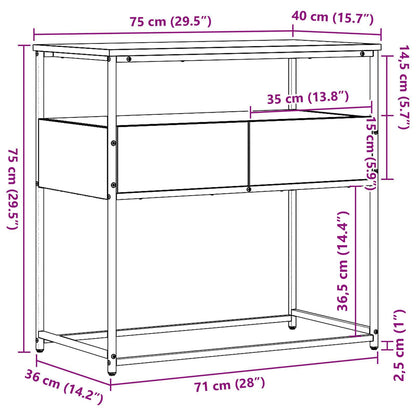 Tavolo consolle Legno vecchio 75 x 40 x 75 cm Legno multistrato