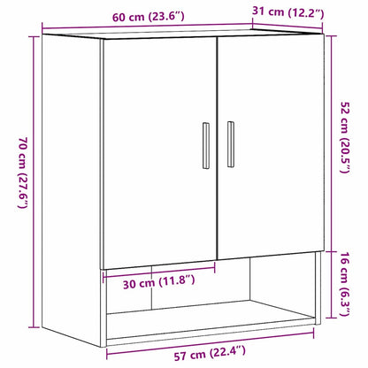 Mobile a muro Rovere Nero 60 x 31 x 70 cm Legno multistrato | homemem39