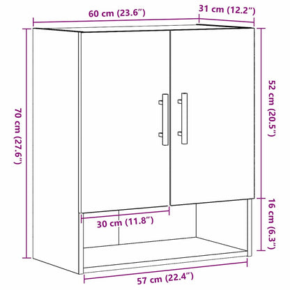 Mobile a muro Rovere Nero 60 x 31 x 70 cm Legno multistrato | homemem39