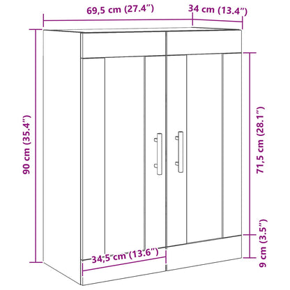 Mobile a muro Rovere Nero 69,5 x 34 x 90 cm Legno multistrato