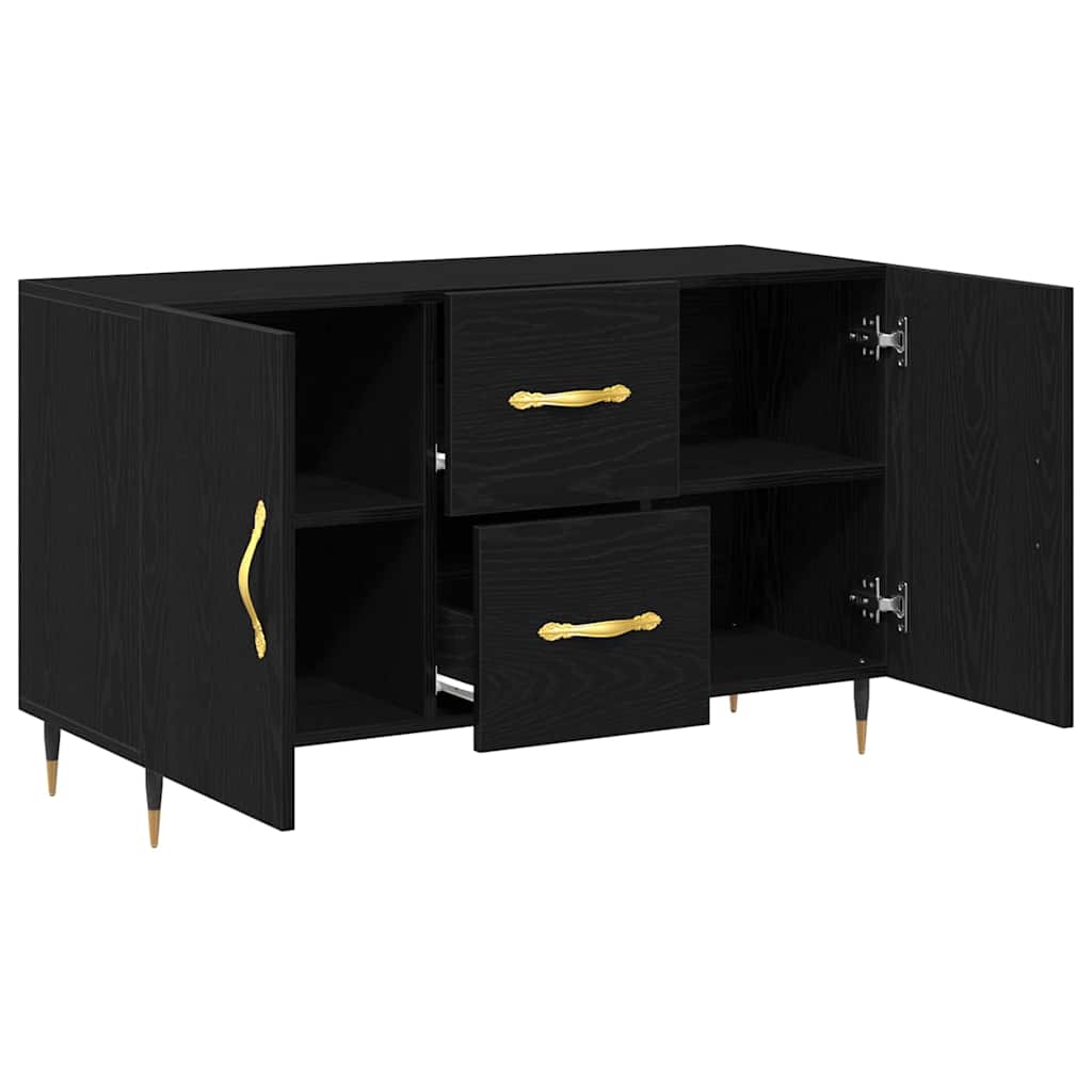 Credenza Rovere Nero 100 x 36 x 60 cm Legno multistrato
