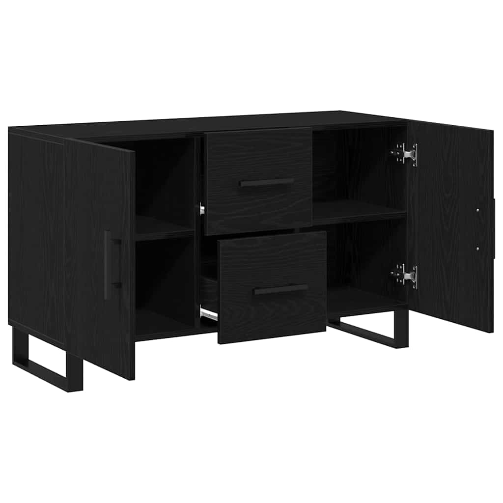 Credenza Rovere Nero 100 x 36 x 60 cm Legno multistrato