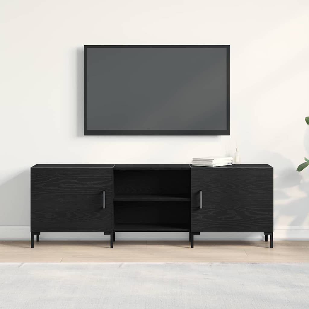 Set mobile TV Rovere Nero 150 x 30 x 50 cm Legno multistrato