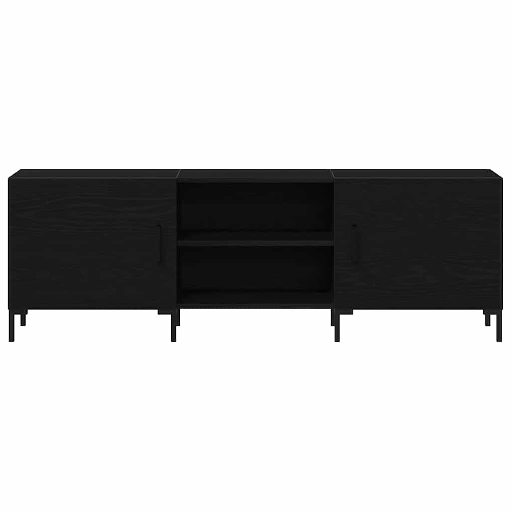 Set mobile TV Rovere Nero 150 x 30 x 50 cm Legno multistrato