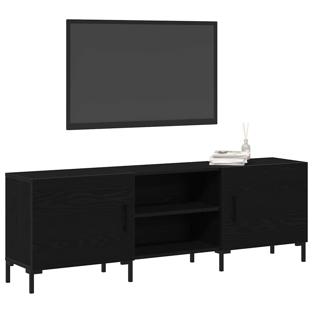 Set mobile TV Rovere Nero 150 x 30 x 50 cm Legno multistrato